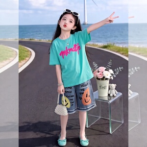 女童夏装套装儿童女孩超好看T恤