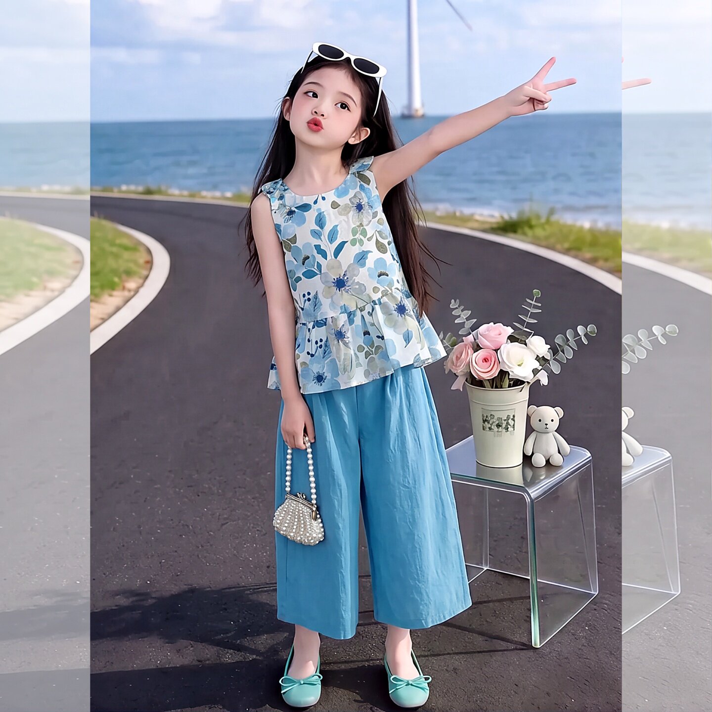 女童夏季套装2026新款夏装女孩棉