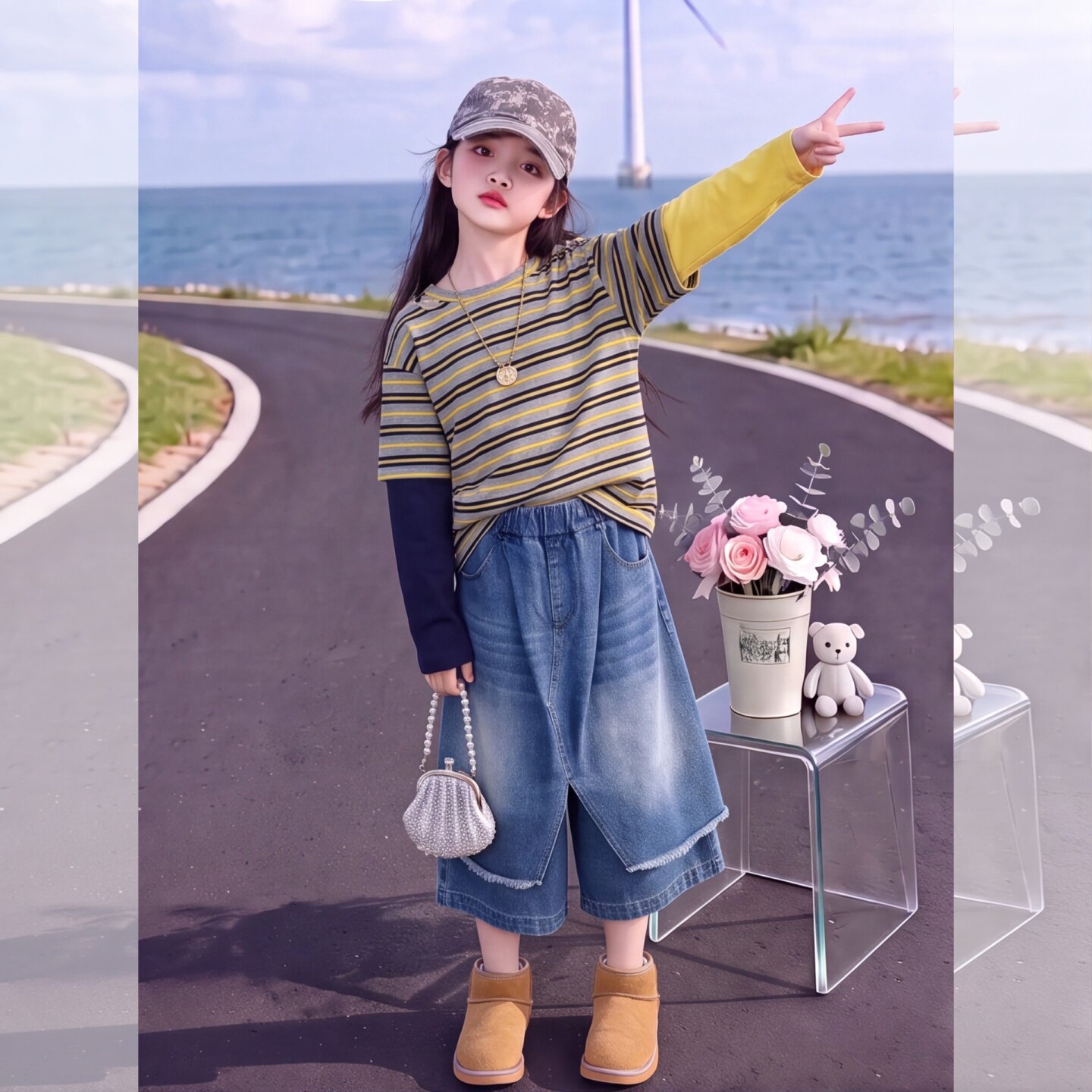 女童卫衣套装2026秋季新款休闲假