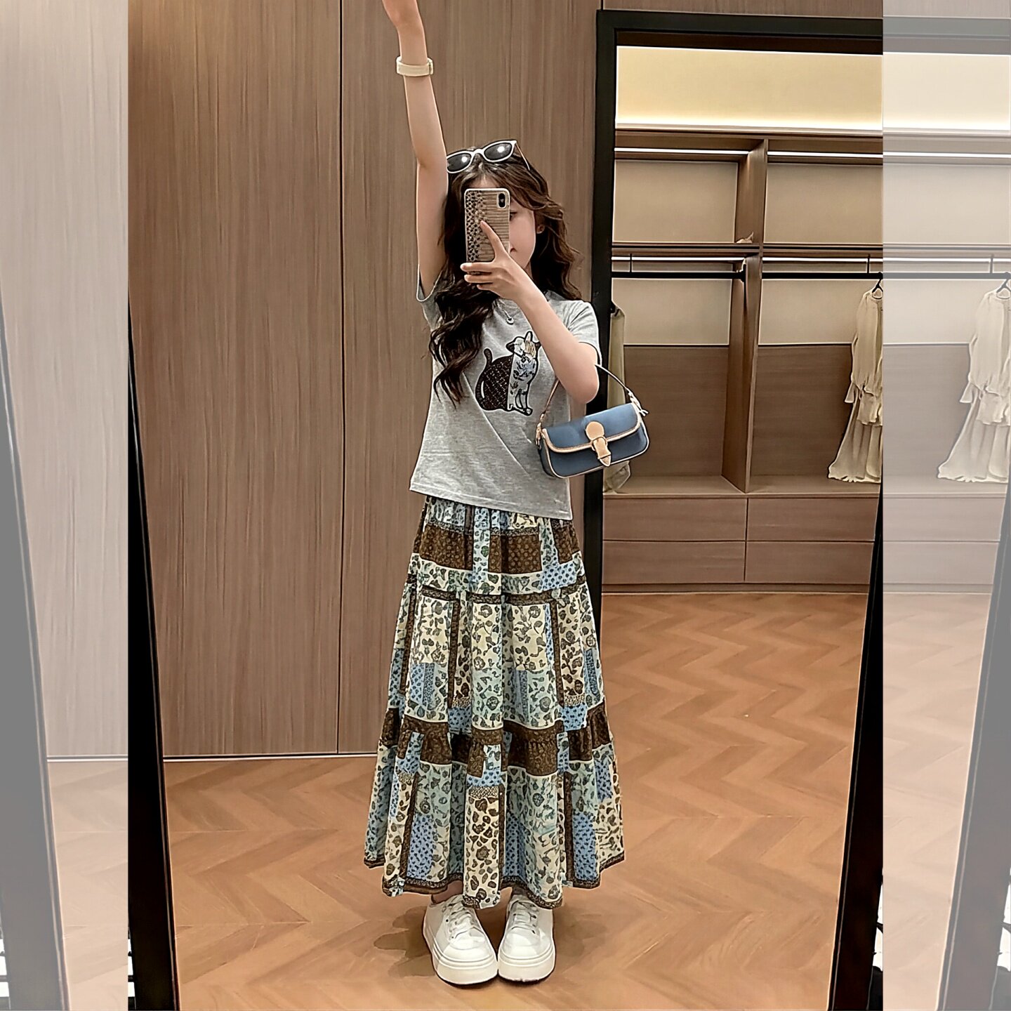 女童T恤半身裙套装2026夏季网红4