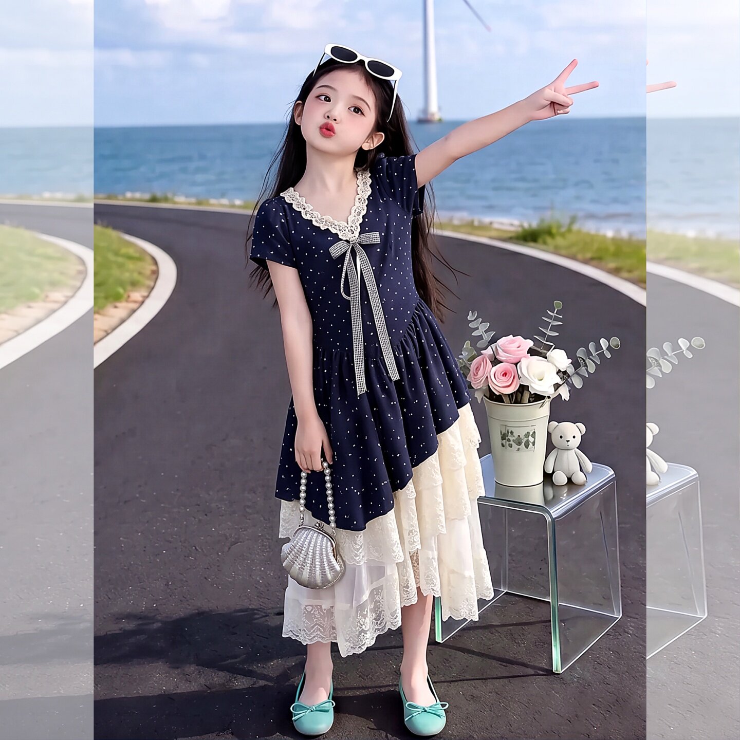 女宝宝夏季洋气短袖心裙2026新款