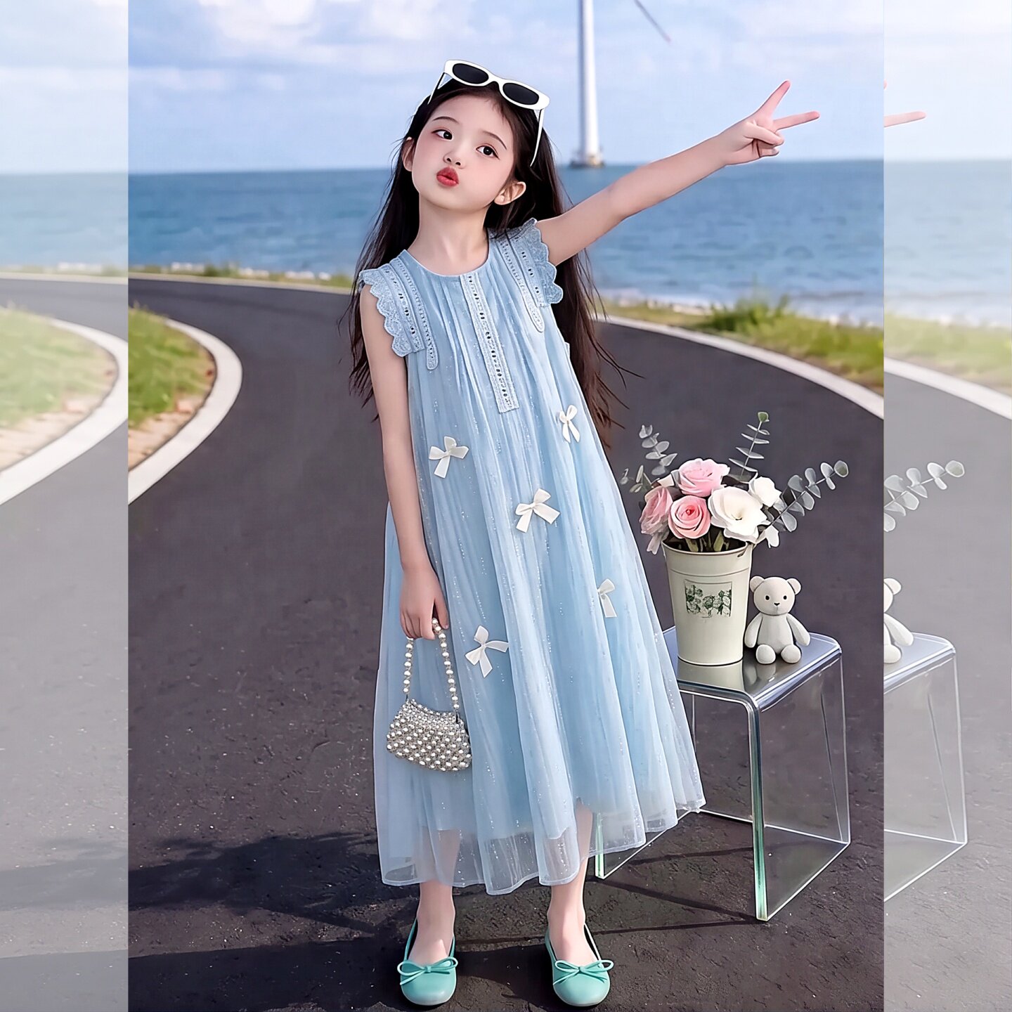 女童夏季无袖背心裙2026新款儿童