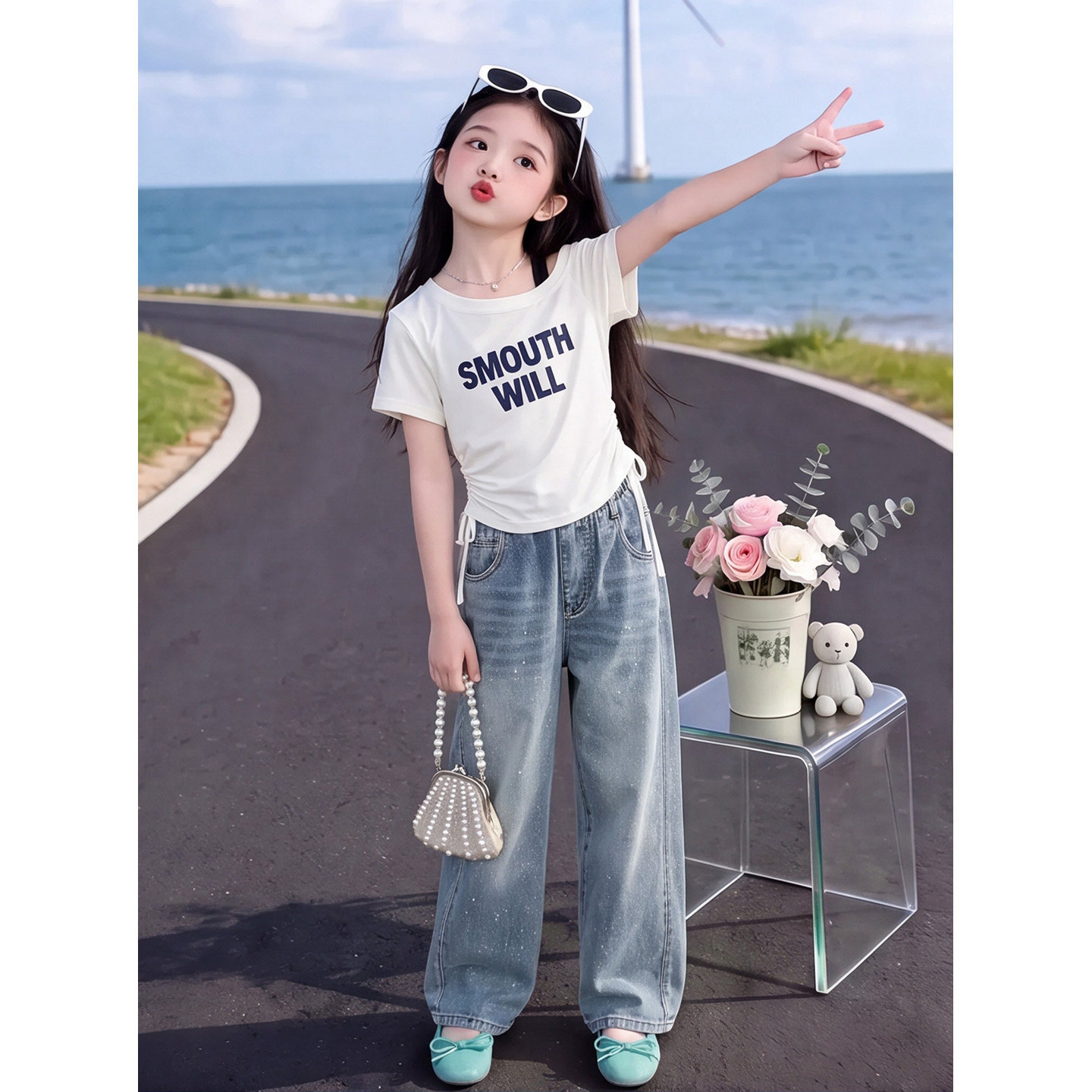 纯棉女童短袖t恤2026夏装新款洋
