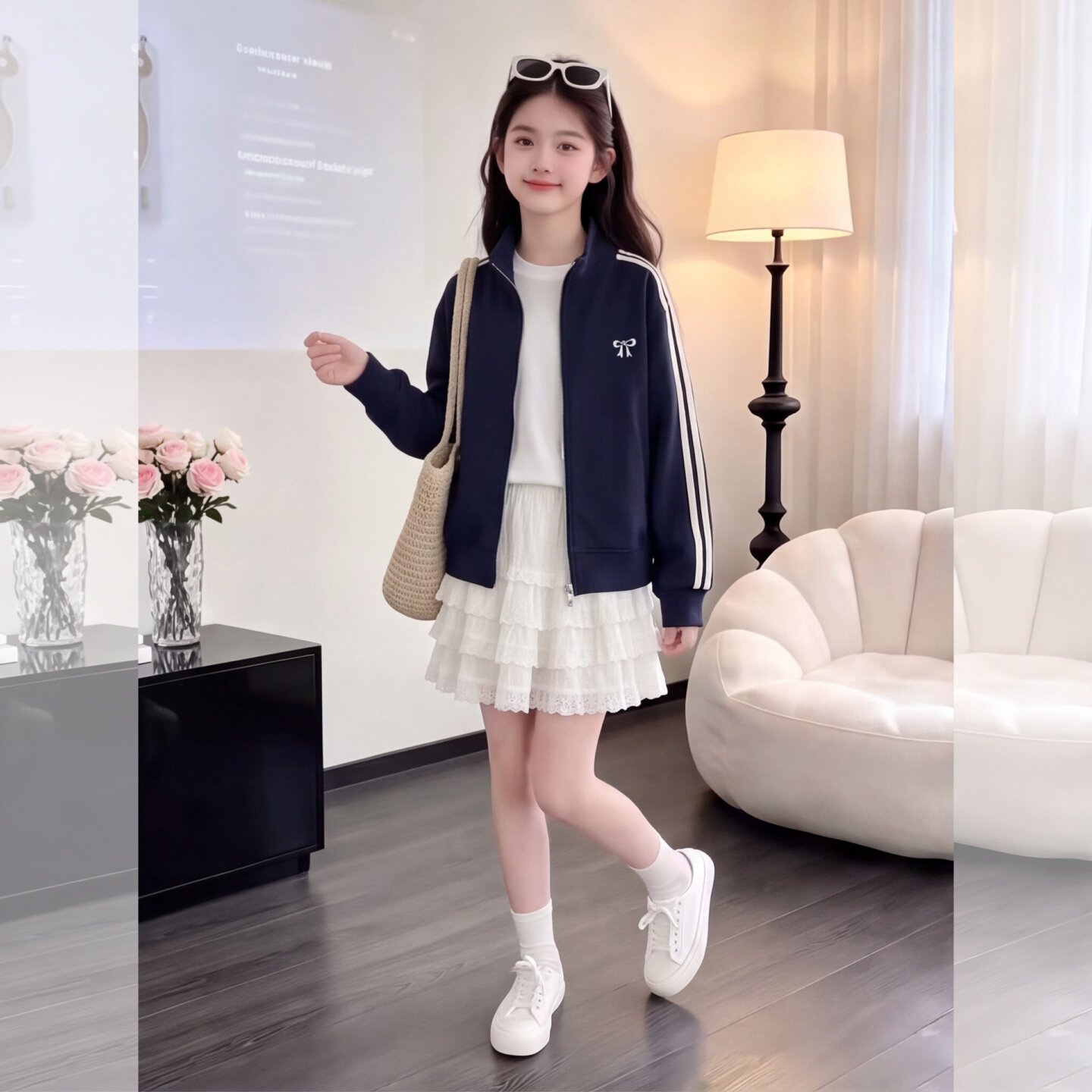 女童外套秋季款2026新款儿童立领