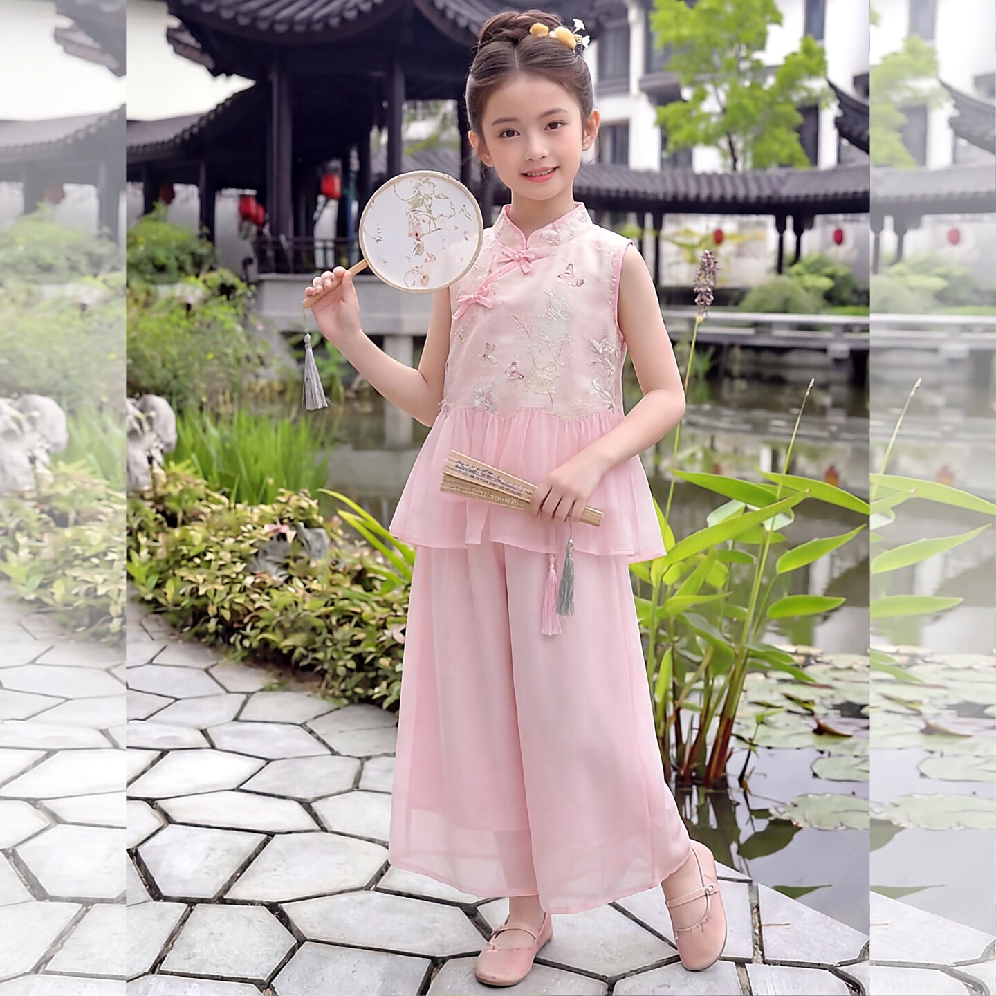 2026新款夏季女童套装国风洋气儿