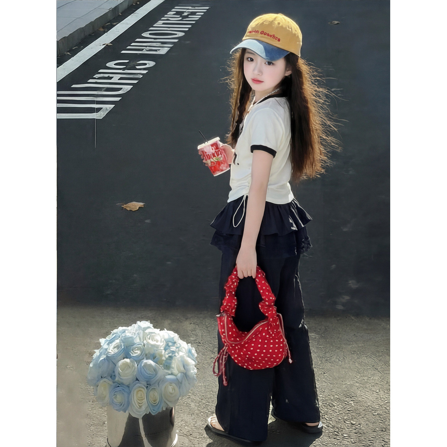 女童夏季工装裤套装2026款两件套