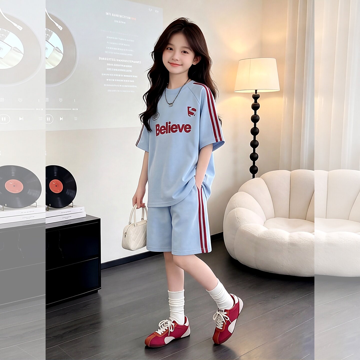 女童套装夏薄款2026新款女大童速