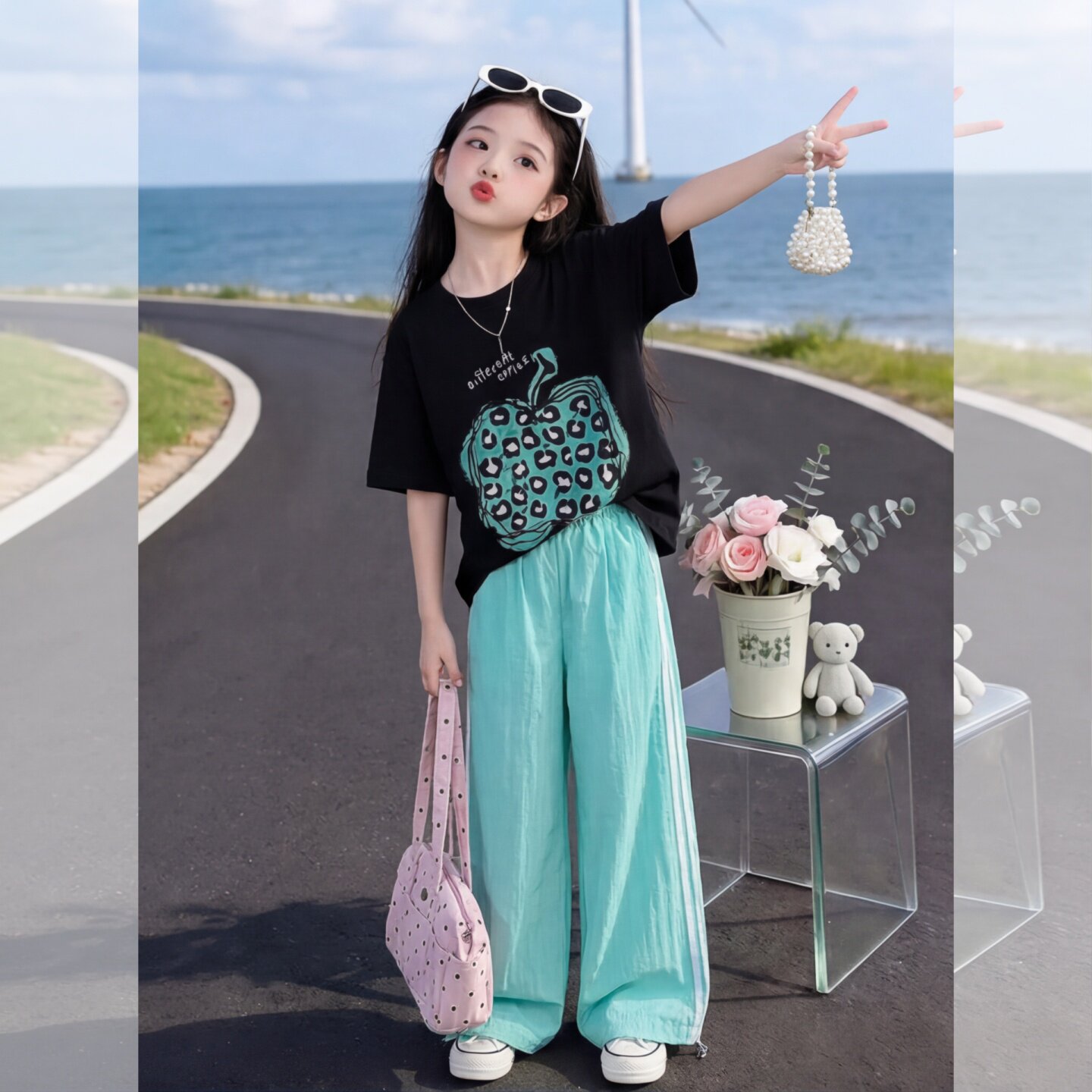 女童套装2026夏季新款薄款短袖T