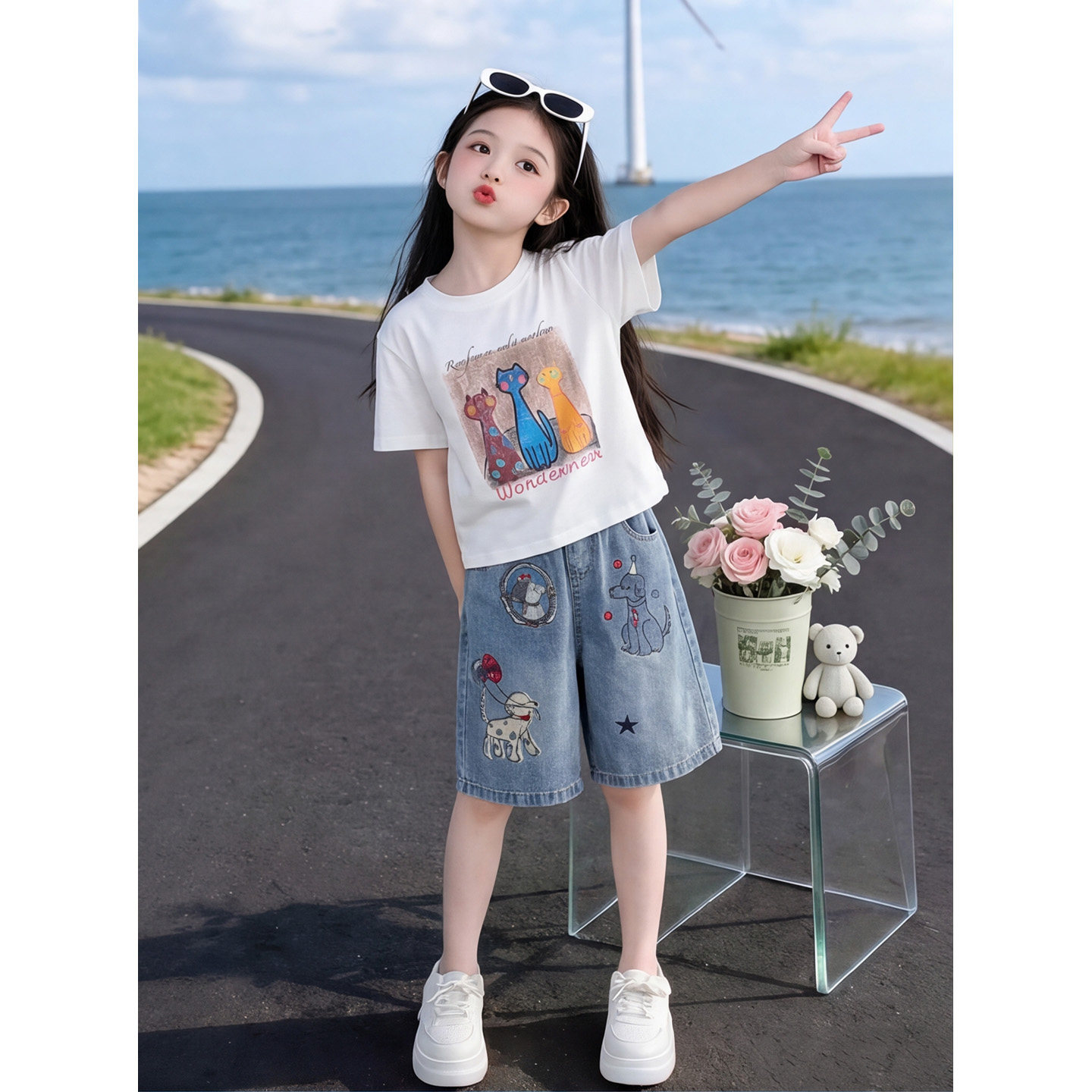 女童夏季新款韩版女孩短袖短裤