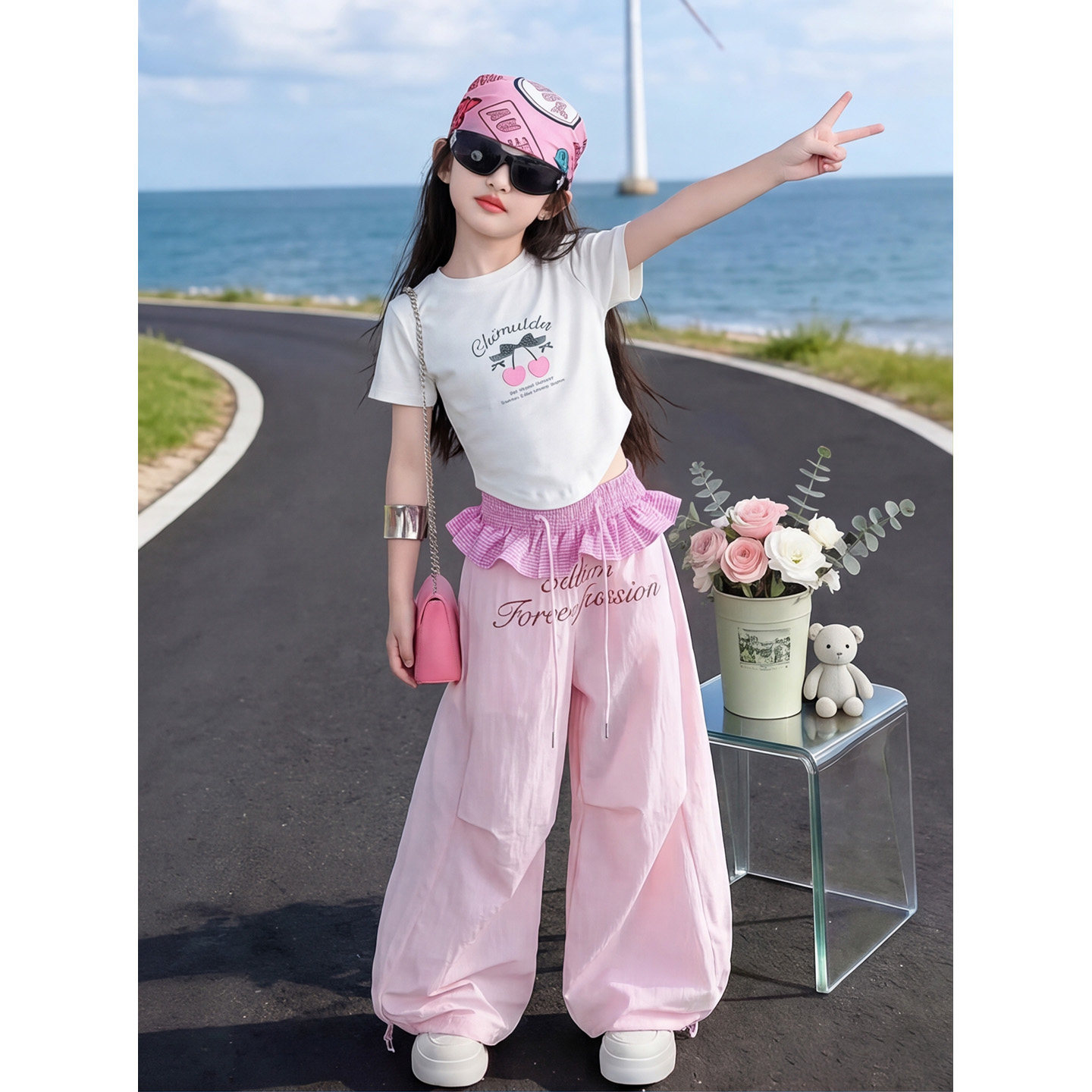 女童潮酷穿搭夏装大儿童爵士舞