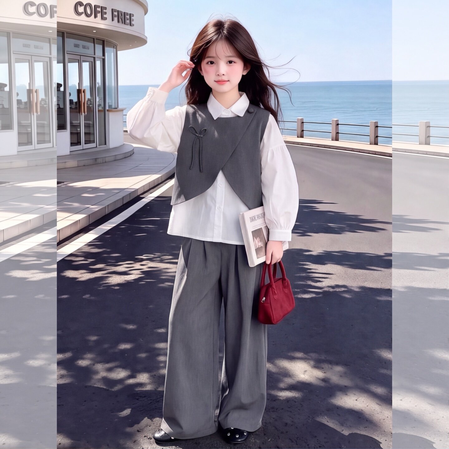 女童秋装套装三件套2026新款儿童