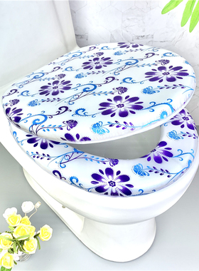 旱通用座便器盖加厚软老式盖板uov型坐便盖家用坐圈抽水配件泡沫