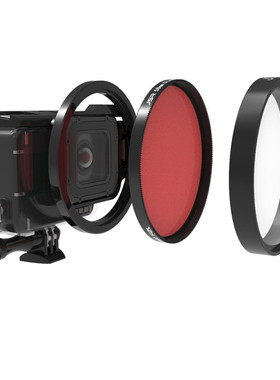 24倍微距潜水镜头红色滤镜适用Gopro7/8/9/10/11/12/13原装防水壳