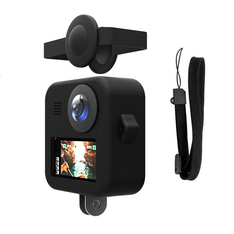 适用于GoPro MAX 360度全景运动摄相机硅胶套配件 防摔镜头盖保护