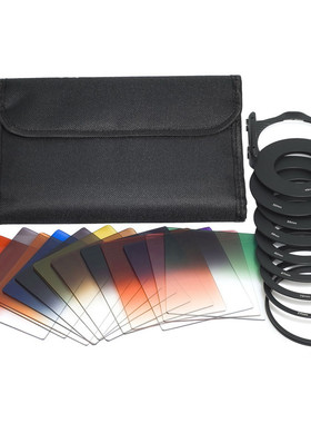 单反相机滤镜12片渐变方形镜片P环色片托架套装适合Cokin P系列