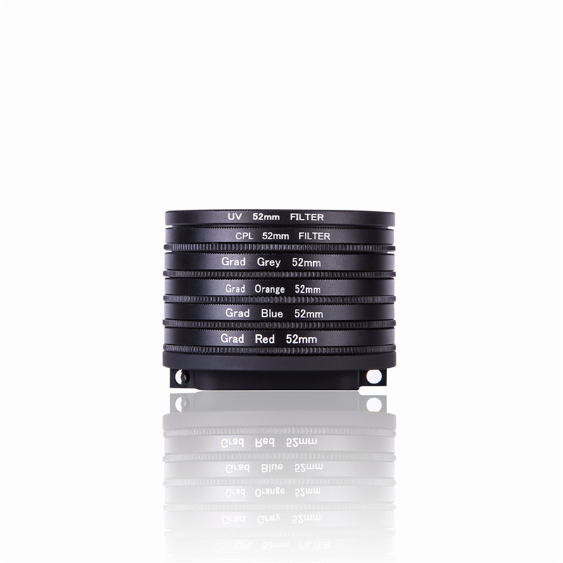 52mm渐变红/蓝/橙/灰UVCPL滤镜