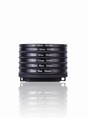 52mm CPL渐变红/蓝/橙/灰滤镜UV套装适用GoPro 5/7/9/10/11/12/13