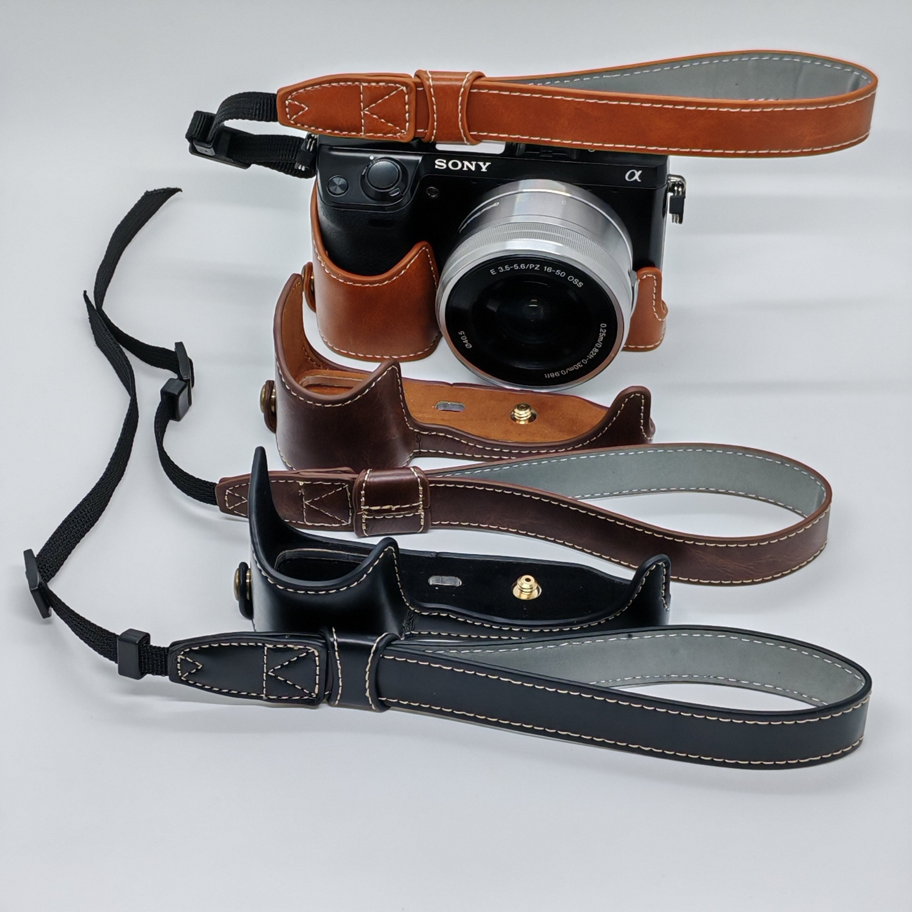 适用索尼 Nex 6 Nex 7 相机皮套底座 nex-6 / 7 半套保护壳包
