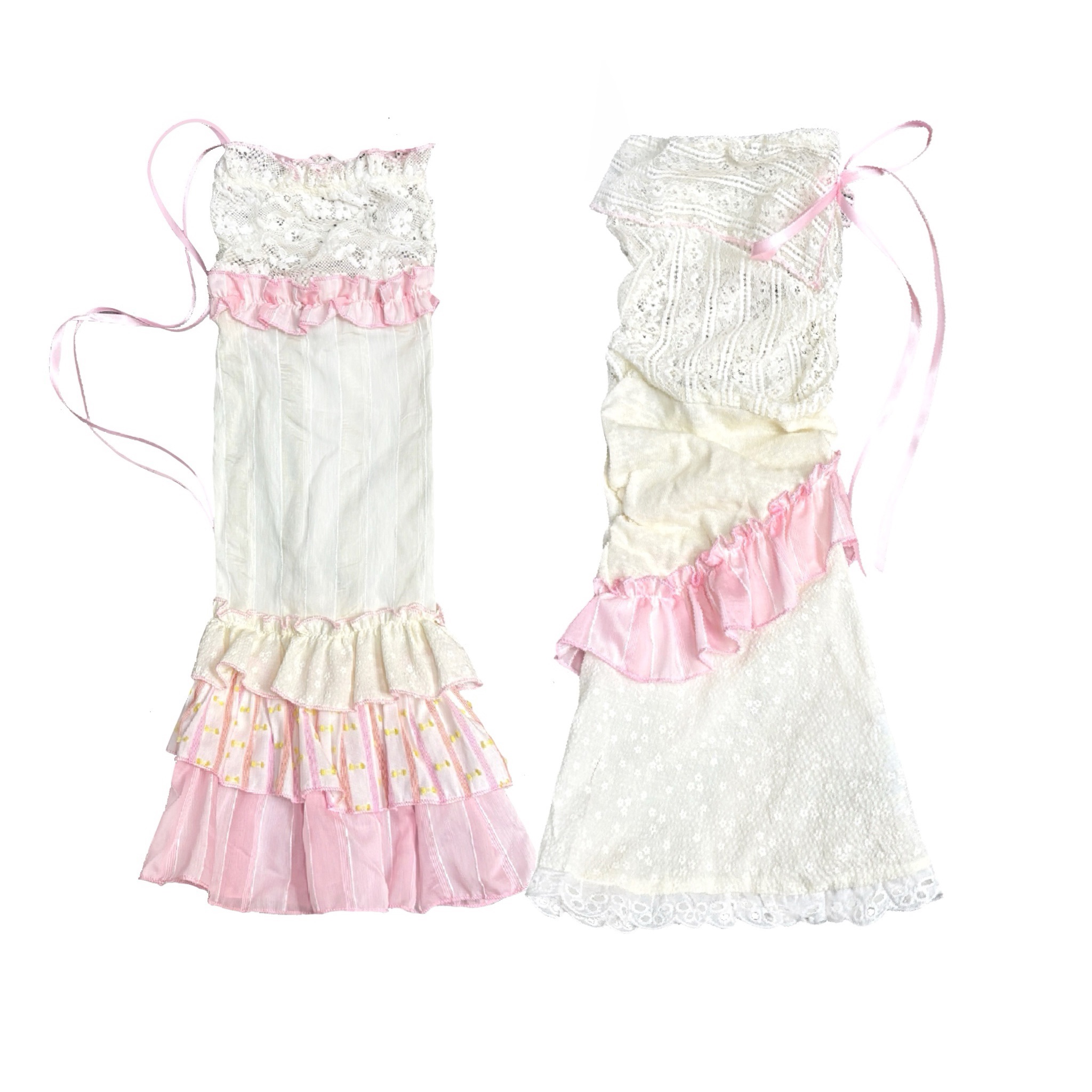 thumbnail for Abnormal original design Spring stitching Yabi cute vintage socks asymmetrical leg covers stacked socks