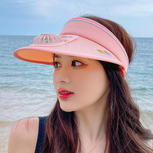 带风扇 户外 帽子成人夏季 遮阳帽女可充电UV防晒帽遮阳帽女款