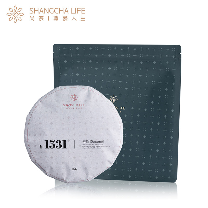 尚茶y1531寿眉 正宗特级2015陈年福鼎老白茶叶单饼装200g