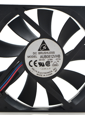 台达8CM 8015 12V 0.30A静音大风量机箱3线CPU散热风扇AUB0812VHB