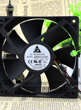 全新台达AFB1212H 12V 0.35A 12CM 12025 PWM温控调速CPU电源风扇