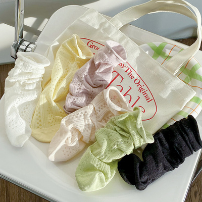 满200减30袜子女中筒袜ins潮春夏薄款透气网眼堆堆袜夏季外穿袜子