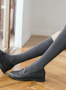 JK黑色小腿袜女韩版纯色半截及膝袜日系百搭学院风长高筒堆堆袜春