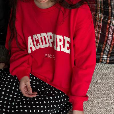 一场红色革命纯棉卫衣山茶花红色