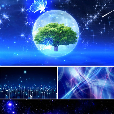 You Raise Me Up表演背景视频素材 唯美蓝色粒子星空 晚会led背景