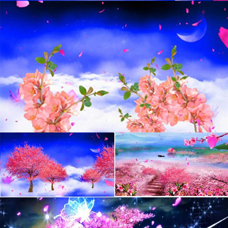 凉凉配乐成品 led舞台背景 桃花 花瓣飞舞 晚会背景 舞蹈背景