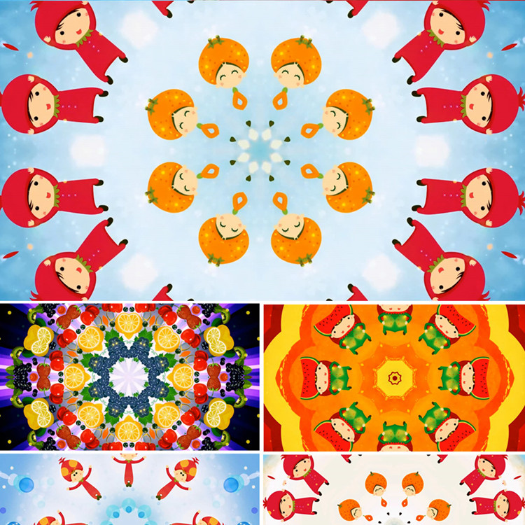 水果王国配乐成品 儿童舞蹈 动感水果视频 万花筒 led动态视频