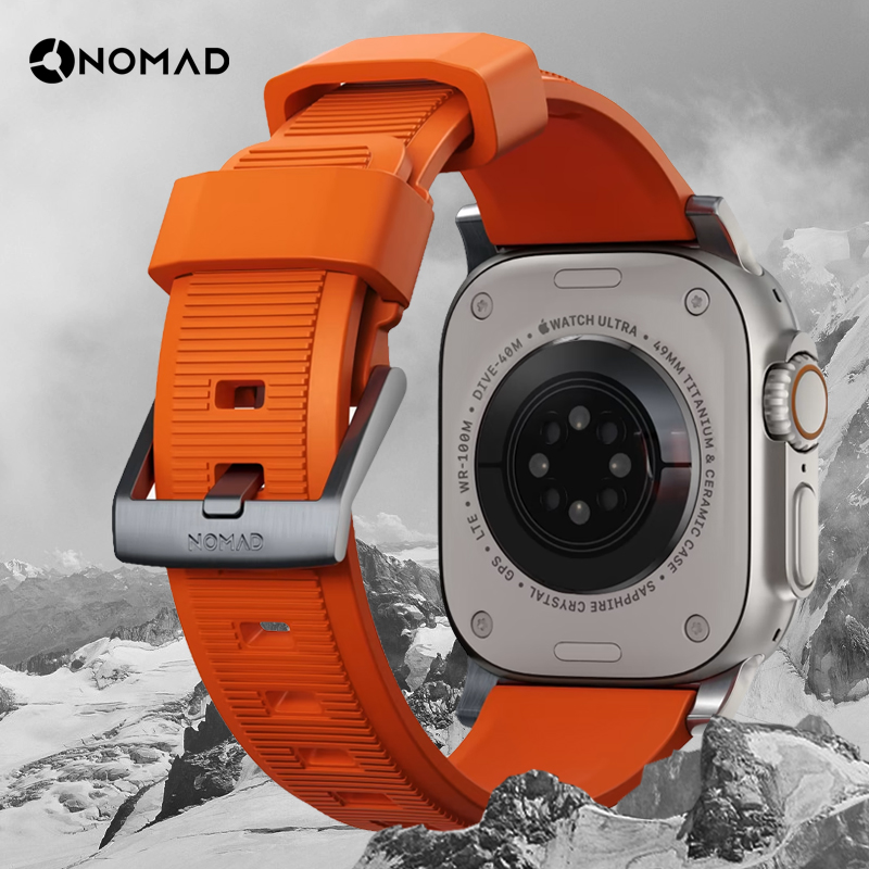 NOMAD适用Ultra2表带苹果watch S10/9手表带45/46/49mm氟橡胶表带