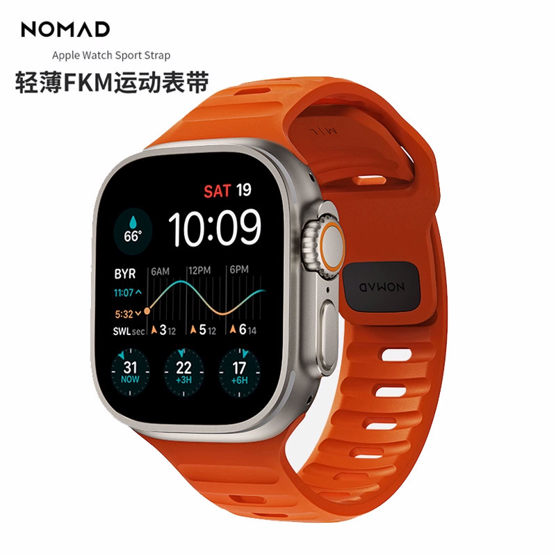 NOMAD适用Ultra2/S10/9苹果iwatch表带watch45/46/49mm氟橡胶表带