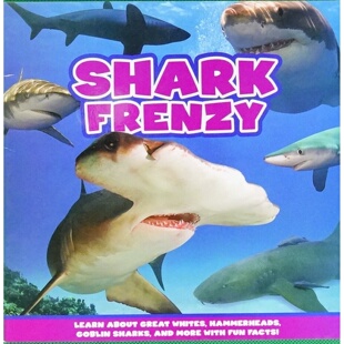 英语原版书SharkFrenzy鲨鱼狂潮绘本儿童科普适读710岁生动图片有趣文字介绍各种鲨鱼知识轻松愉快学习海洋生物知识了解大白鲨锤