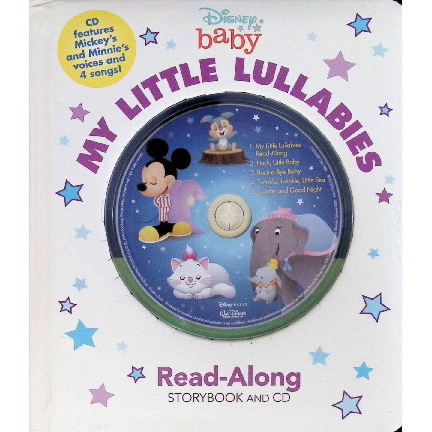 迪士尼宝贝原版引进英语启蒙绘本我的小摇篮曲MyLittleLullabies包含五首经典摇篮曲和米奇米妮朗读CD适合02岁宝宝睡前阅读培养