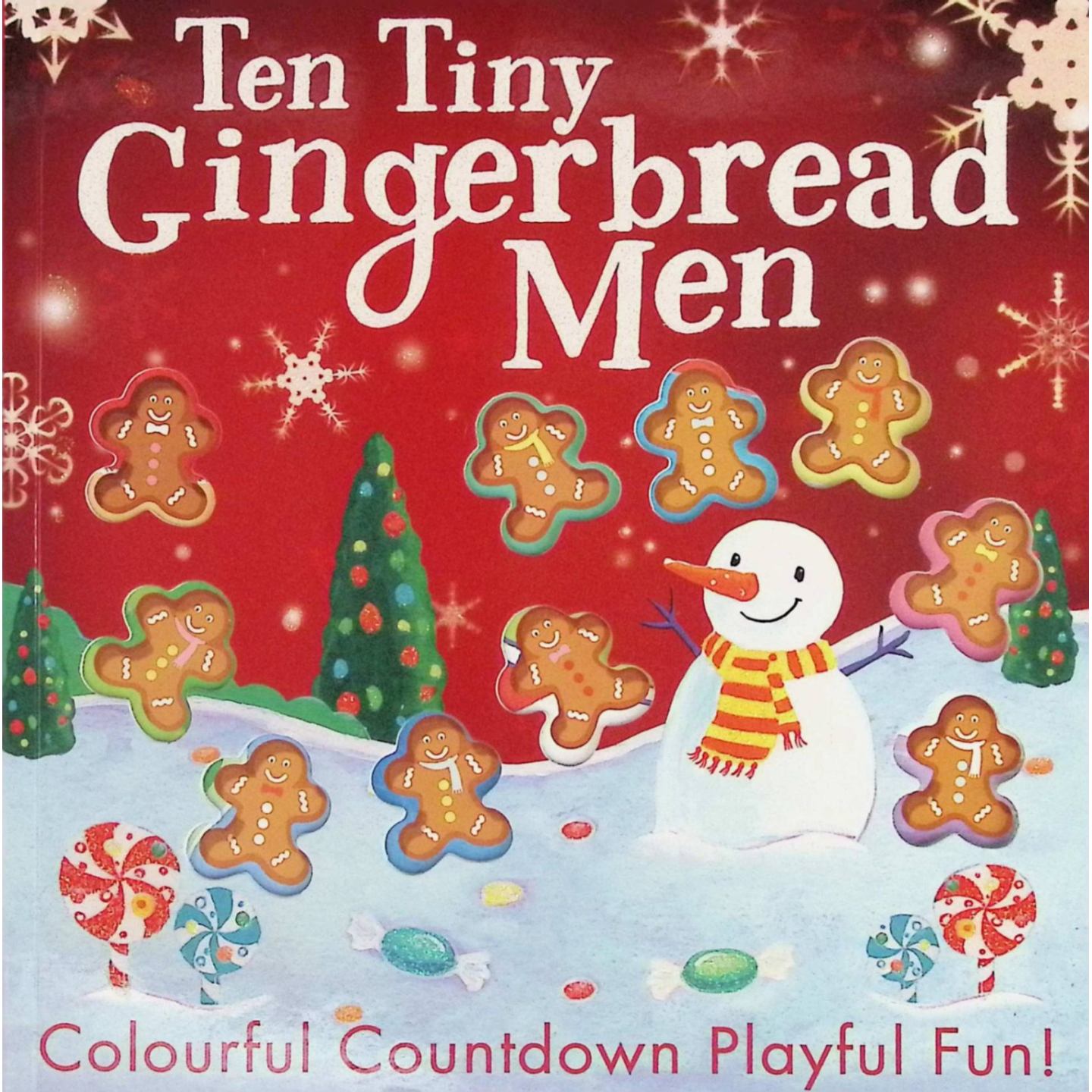 英语原版书十个小小姜饼人绘本低幼启蒙数字认知Christmas趣味洞洞书适合02岁宝宝学习数字倒数颜色形状卡罗尔斯托特著露丝加洛