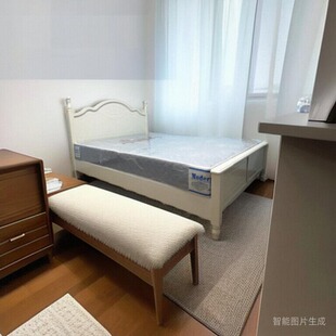 重庆 双人床 象牙白 单人实木 卧室 地中海 现代 家具 韩式 轻奢