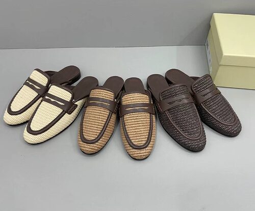 26新款BC草编半拖鞋休闲百搭包头拖鞋