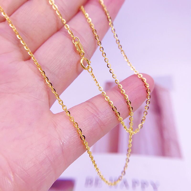 女项链18K金项链O字链玫瑰金