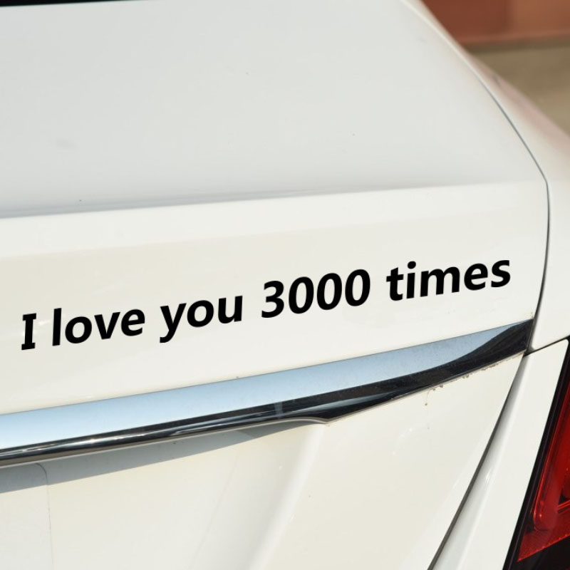 i love you 3000 times爱你不止三千遍汽车贴纸装饰网红英文定制