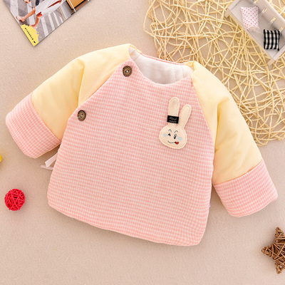 新生的儿夹棉半背衣秋冬季