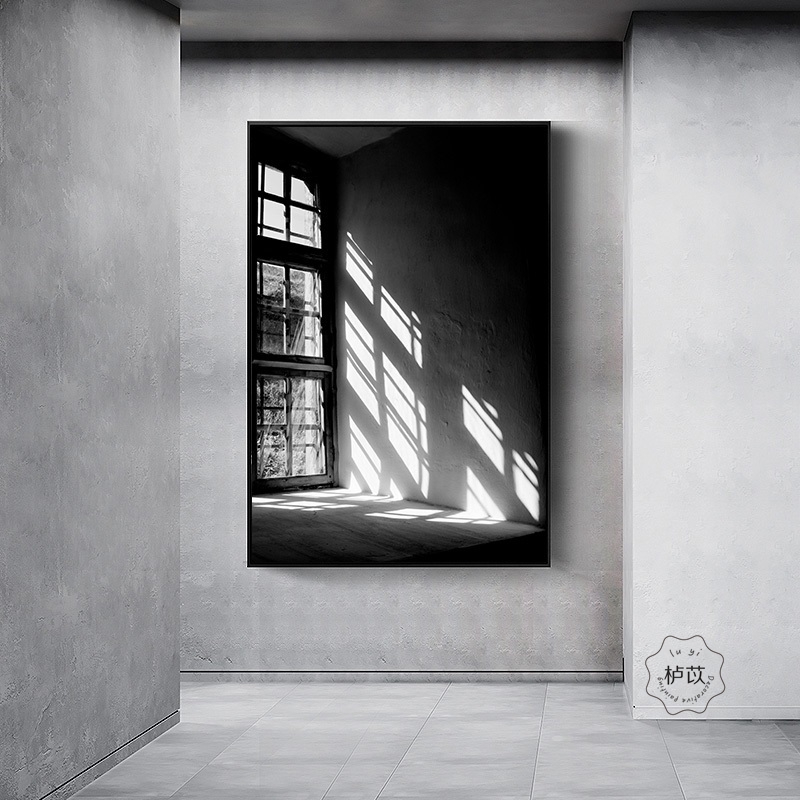 栌苡客厅玄关卧室黑白抽象