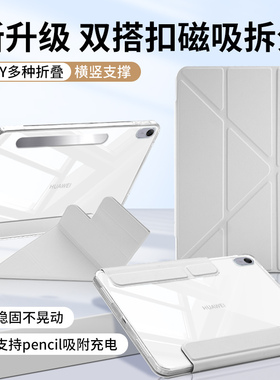适用华为平板matepadair12保护套2024款air115s保护壳pro11磁吸se轻薄3+Y搭扣pad11透明亚克力12寸电脑柔光版