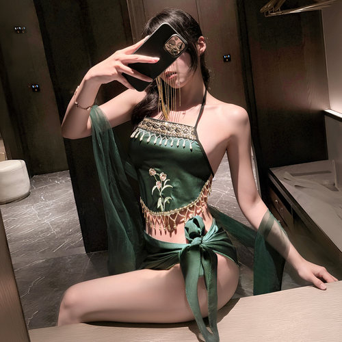 情趣内衣古风温婉贵妇刺绣肚兜套装qqny约会战袍「七夕曼影」霏慕