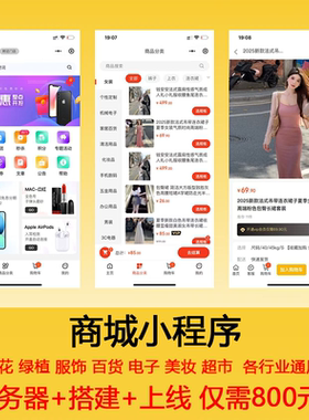 微信小程序制作搭建商城餐饮服饰外卖奶茶店鲜花水果开发定制设计