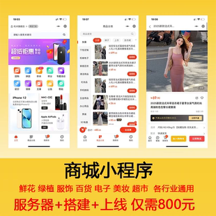 微信小程序制作搭建商城餐饮服饰外卖奶茶店鲜花水果开发定制设计