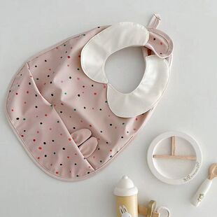 Julymoly韩系宝宝围嘴防水口水巾婴儿饭兜娃娃领吃饭防脏儿童围兜