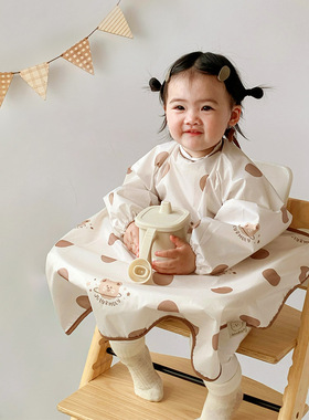 JulyMoly宝宝罩衣全身一体式反穿衣儿童吃饭防水防脏神器婴儿饭兜